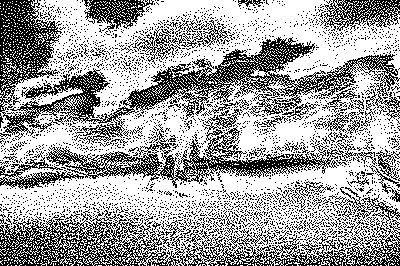 A black and white image of a firework